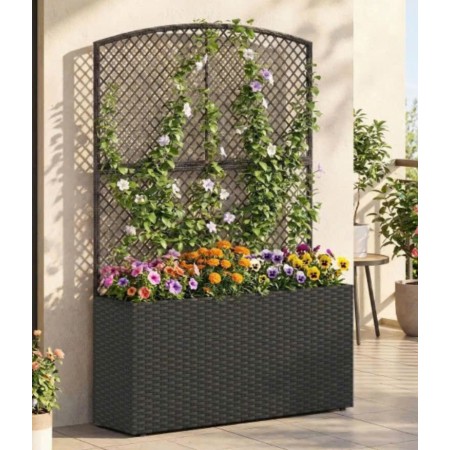 Chậu Trồng Cây : Hình Chữ Nhật Bằng Mây Đan Có Giàn Leo - 2 Pcs